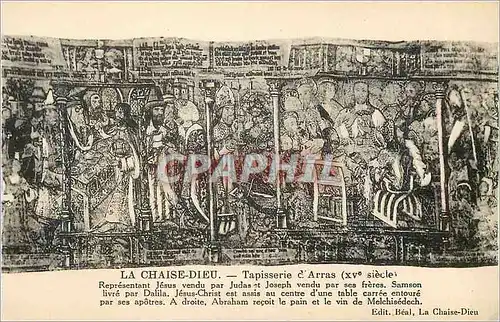 Cartes postales La Chaise Dieu Tapisserie d'Arras (XVe siecle) Representant Jesus vendu par Judas et Joseph vend