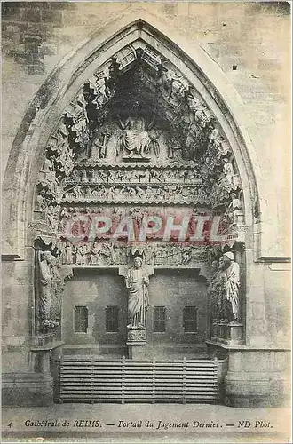 Cartes postales Cathedrale de Reims Portail du Jugement Dernier
