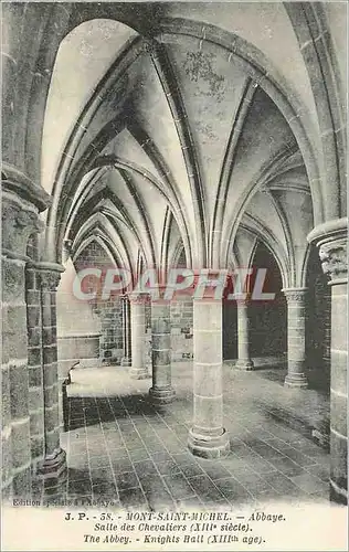 Cartes postales Mont Saint Michel Abbaye Salle des Chevaliers (XIIIe siecle)