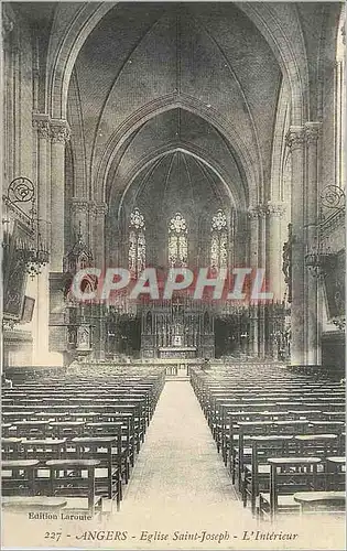 Cartes postales Angers Eglise Saint Joseph L'Interieur