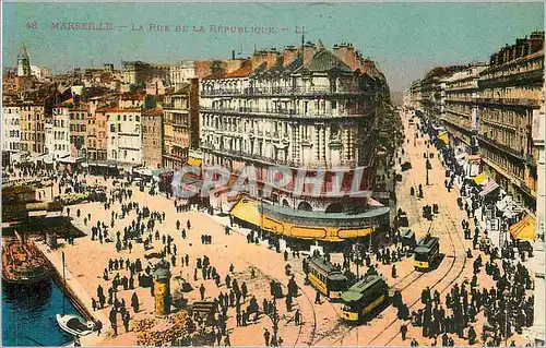 Cartes postales Marseille La Rue de la Republique Tramway