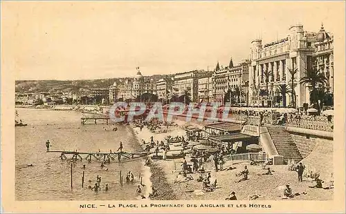 Ansichtskarte AK Nice La Plage La Promenade des Anglais et les Hotels