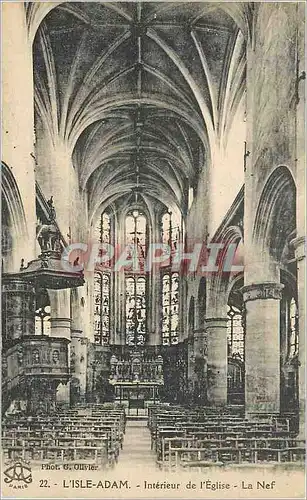 Cartes postales L'Isle Adam Interieur de l'Eglise La Nef