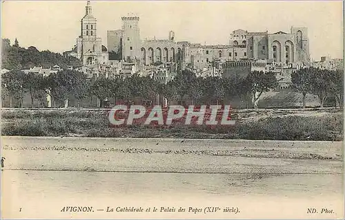 Cartes postales Avignon La Cathedrale et le Palais des Papes (XIVe siecle)