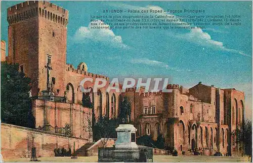 Cartes postales Avignon Palais des Papes Facade Principale La partie la plus repprochee de la Cathedrale