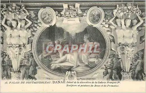 Cartes postales Palais de Fontainebleau Danea Detail de la decoration de la Galerie Francois 1er Rosso Primatice