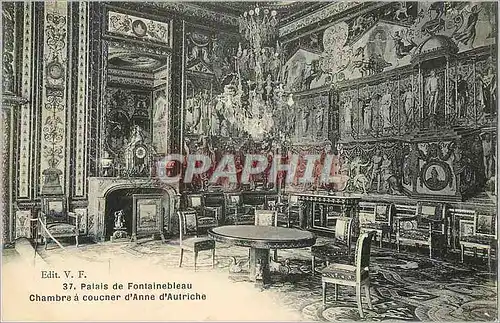 Ansichtskarte AK Palais de Fontainebleau Chambre a coucher d'Anne d'Autriche
