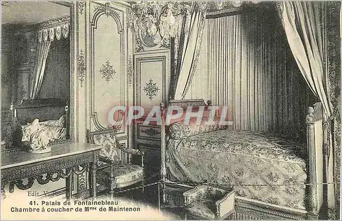 Ansichtskarte AK Palais de Fontainebleau Chambre a coucher de Mme de Maintenon