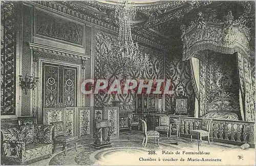 Ansichtskarte AK Palais de Fontainebleau Chambre a coucher de Marie Antoinette
