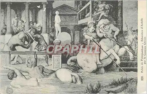 Cartes postales Palais de Fontainebleau Education d'Achille par le Centaure Chiron