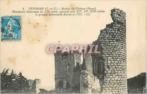 Ansichtskarte AK Vendome (L et C) Ruines du Chateau (Ouest) Monument historique du XIIe siecle agrandi aux XIV XV