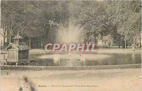 Ansichtskarte AK Moulins Bassin du Square de la Place de la Republique