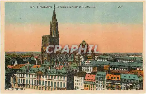 Ansichtskarte AK Strasbourg Le Palais des Rohan et la Cathedrale