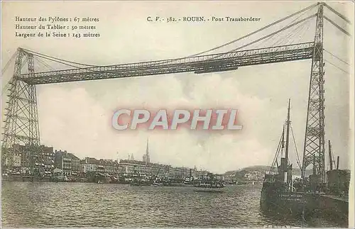 Cartes postales Rouen Pont Transbordeur Bateaux