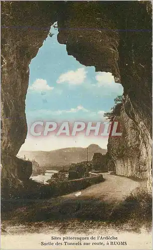 Cartes postales Sites pittoresques de l'Ardeche Sortie des Tunnels sur route a Ruoms