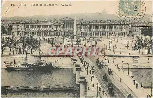 Cartes postales Paris Place de la Concorde Bateau