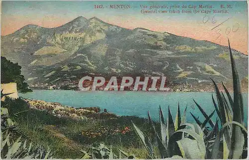 Cartes postales Menton Vue generale prise du Cap Martin