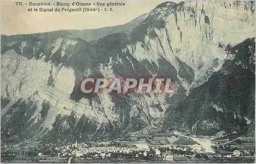 Cartes postales Dauphine Bourg d'Oisans Vue generale et le Signal de Pregentil (1944)