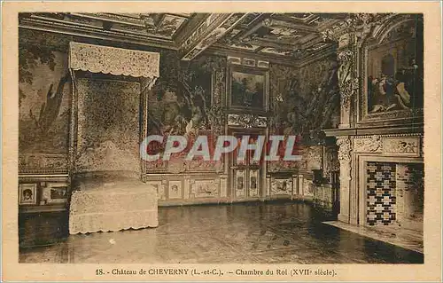 Cartes postales Chateau de Cheverny (L et C) Chambre du Roi (XVIIe siecle)