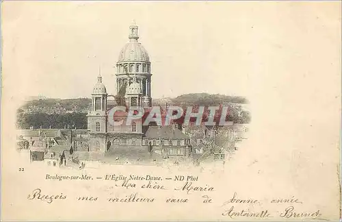 Cartes postales Boulogne sur Mer L'Eglise Notre Dame (carte 1900)