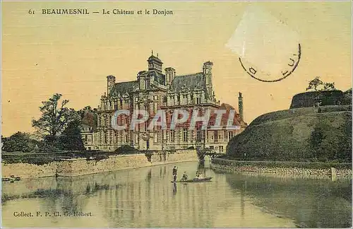 Cartes postales Beaumesnil Le Chateau et le Donjon (carte toilee)