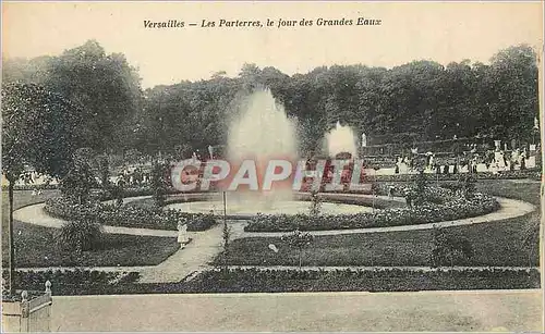 Cartes postales Versailles Les Parterres le jour des Grandes Eaux