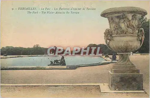 Cartes postales Versailles Le Parc Les Parterres d'eau sur la Terrase
