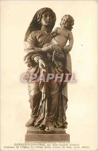 Cartes postales Germigny Des Pres par Chateauneuf (Loiret) Interieur de l'Eglise La vierge doree (Statue de bois