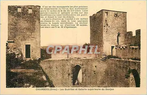 Cartes postales Chambois (Orne) Les Guerites et Galerie superieure du Donjon