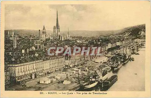 Ansichtskarte AK Rouen Les Quais Vue prise du Transbordeur Bateaux