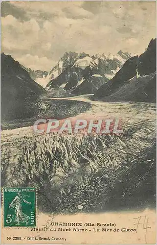 Cartes postales Chamonix (Hte Savoie) Massif du Mont Blanc La Mer de Glace