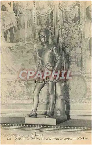 Cartes postales Pau Le Chateau Statue de Henri IV enfant