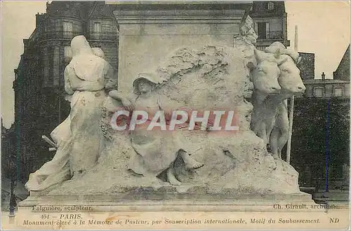Ansichtskarte AK Paris Monument eleve a la Memoire de Pasteur par Souscription internationale Motif du Souvasseme