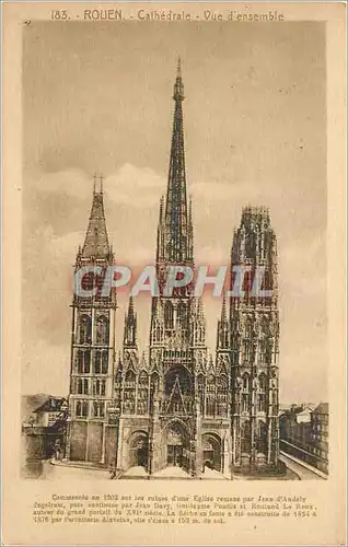 Cartes postales Rouen Cathedrale Vue d'ensemble