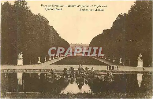 Cartes postales Parc de Versailles Bassin d'Apollon et Tapis vert