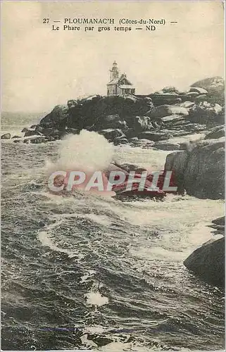 Ansichtskarte AK Ploumanac'h (Cotes du Nord) Le Phare par gros temps