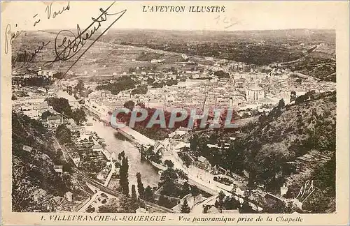 Cartes postales L'Aveyron Illustre Villefranche de Rouergue Vue Panoramique prise de la Chapelle