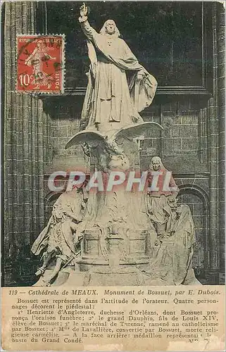 Cartes postales Cathedrale de Meaux Monument de Bossuet par E Dubois