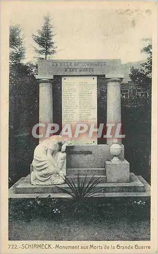 Ansichtskarte AK Schirmeck Monument aux Morts de la Grande Guerre Militaria