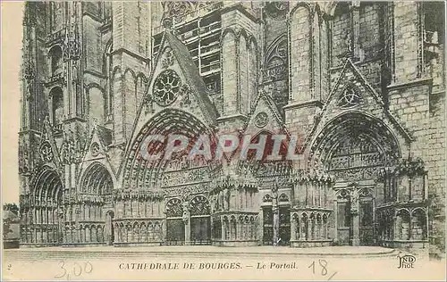 Cartes postales Cathedrale de Bourges Le Portail
