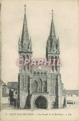 Cartes postales Saint Pol de Leon La Facade de la Basilique
