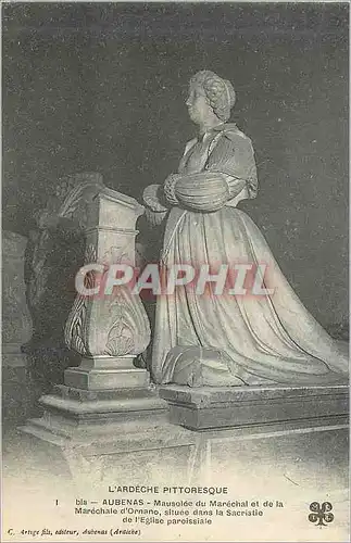Cartes postales L'Ardeche Pittoresque Aubenas Mausolee du Marechal et de la Marechale d'Ornano Situee dans la Sa