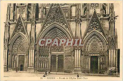 Ansichtskarte AK Rouen Facade de l'Eglise Saint Ouen