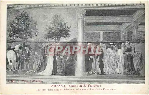 Ansichtskarte AK Arezzo Chiesa di S Francesco Incontro della Regina Saba con salomone (Piera Della Francesco)