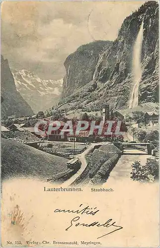 Ansichtskarte AK Lauterbrunnen Staubbach Verlage Chr Brennestuhl Meyringen