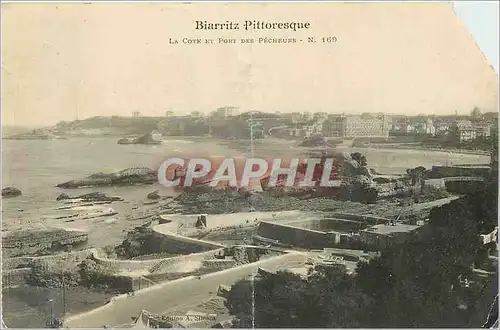 Cartes postales Biarritz Pittoresque La Cote et Port des Pecheurs