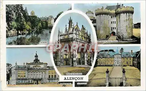 Cartes postales moderne Alencon La Sarthe Porte de l'ancien ch�teau L'hotel de ville La prefecture