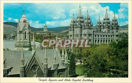 Cartes postales moderne Temple Square and State Capitol Building The Mormon Utah
