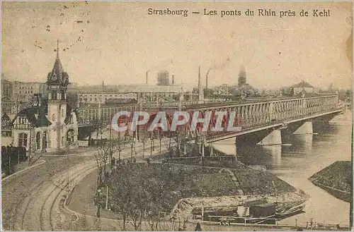 Ansichtskarte AK Strasbourg Les ponts du Rhin pres de Kehl