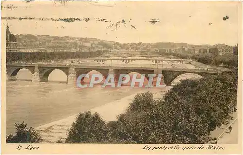 Cartes postales Lyon Les ponts et les quais du Rhone